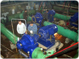 Installation of new water pumps at water supply company, Pskov, Russia